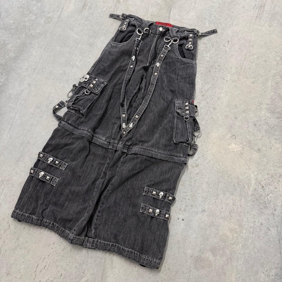 Tripp NYC Gray Denim Overalls with Studs